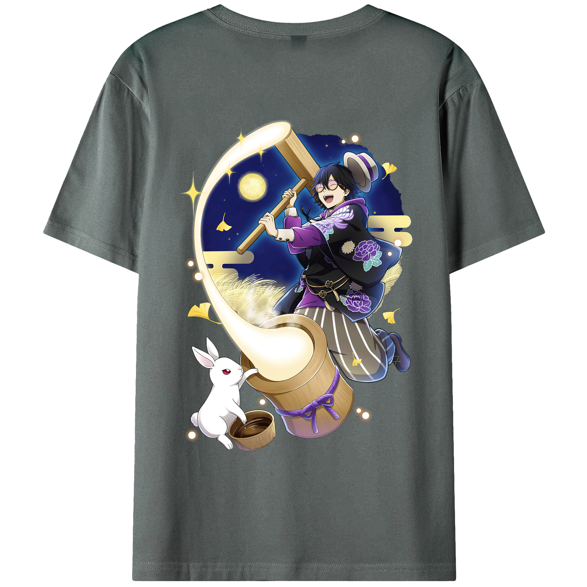 （画像用） 文豪ストレイドッグス Bungo Stray Dogs 綿100％ メンズ半袖Tシャツ（バックプリント） 通気性